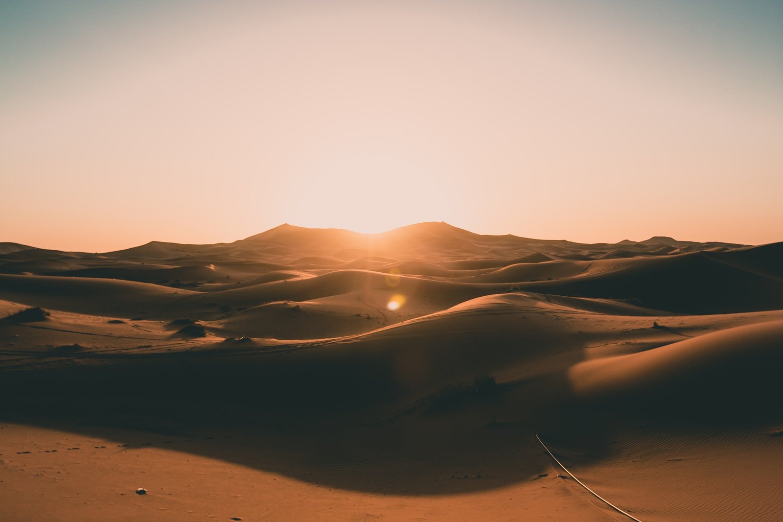 Empty Sahara Desert Dunes in Beautiful Morning Sunrise Light with No People HQ