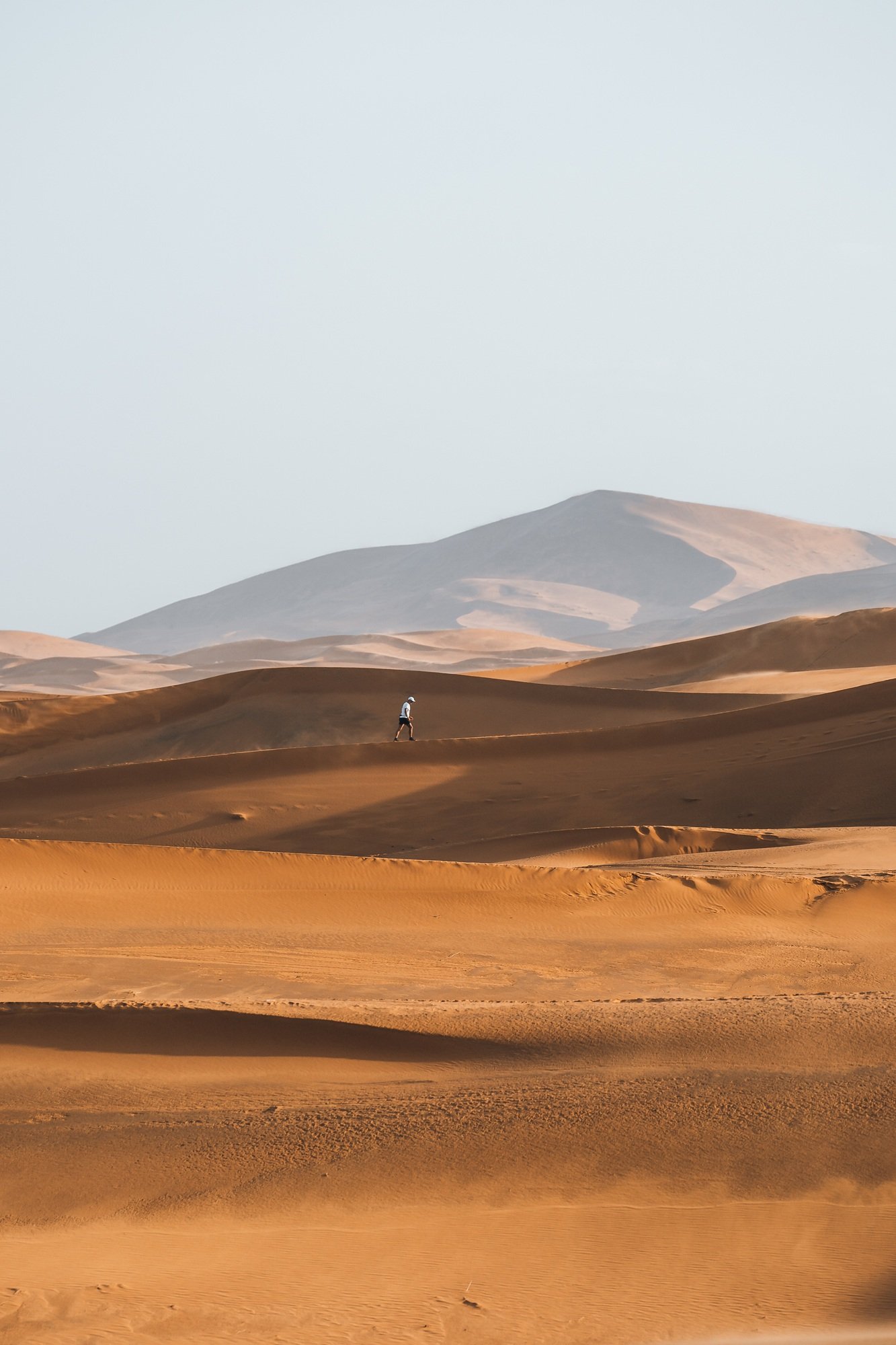 Lonely walker in Sahara Desert Merzouga Person Morocco